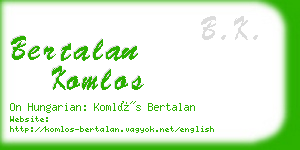 bertalan komlos business card